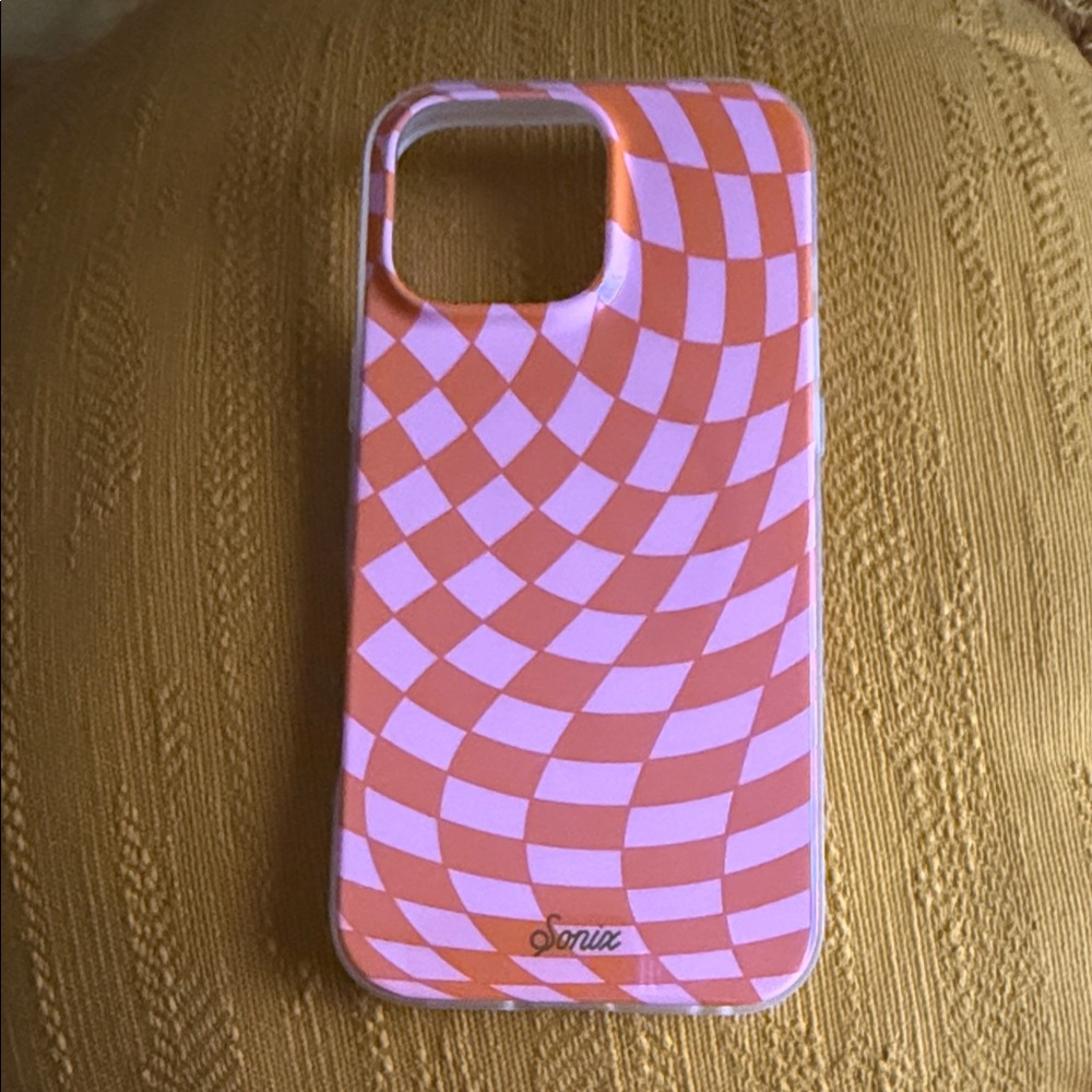 16 pro max Sonix Vibrant Pink and Orange Checkered Phone Case